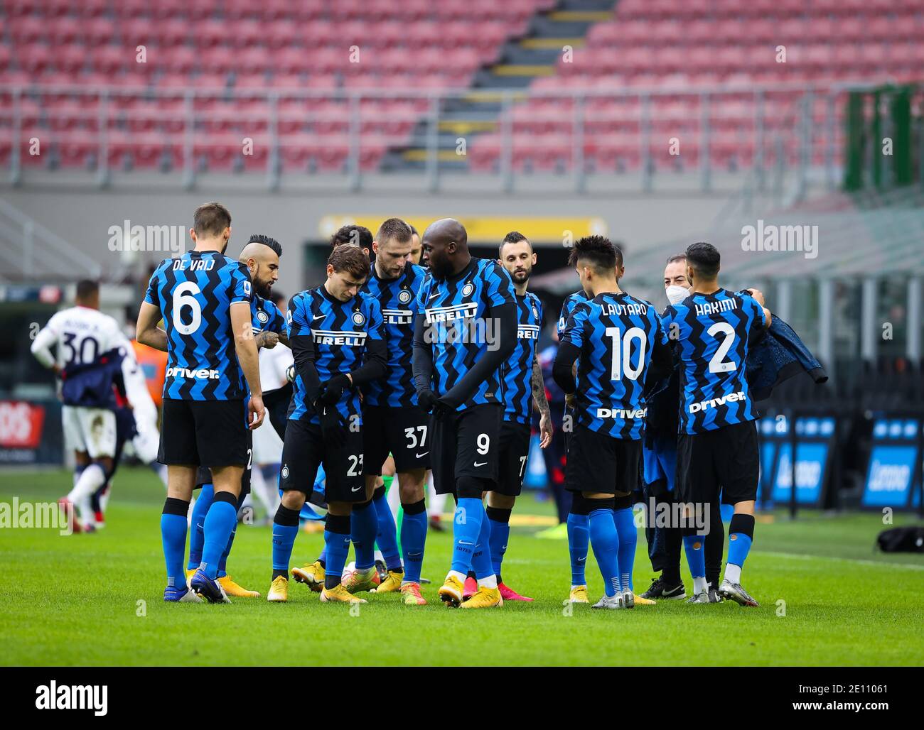 Mailand, Italien. Januar 2021. FC Internazionale Spieler während der Serie A 2020/21 Fußballspiel zwischen FC Internazionale gegen FC Crotone im San Siro Stadion, Mailand, Italien am 03. Januar 2021 - Foto FCI/Fabrizio Carabelli/LM Credit: Fabrizio Carabelli/LPS/ZUMA Wire/Alamy Live News Stockfoto