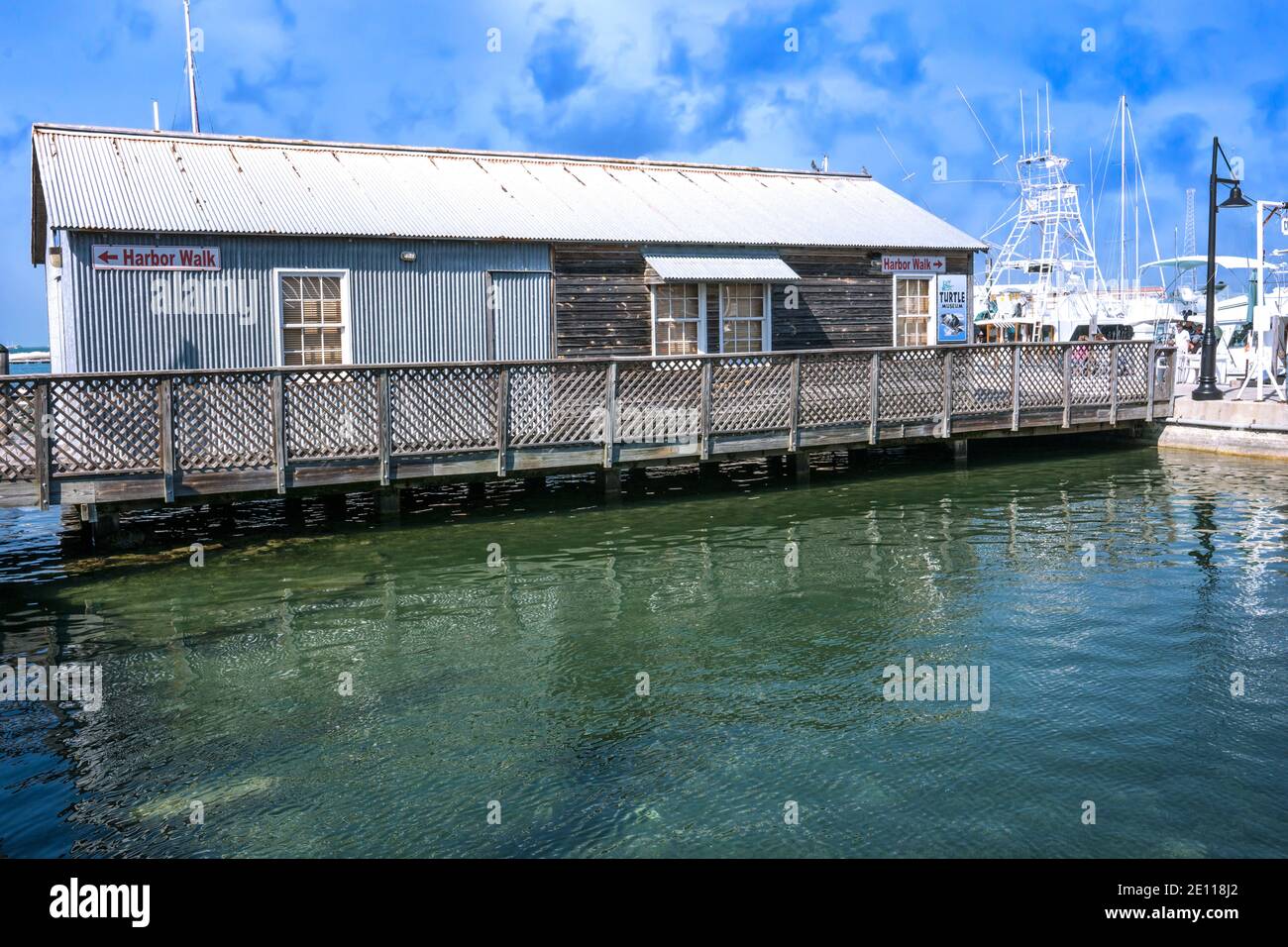 Die historischen Turtle Krawls sind heute das Turtle Museum in der Conch Harbour Marina in Key West in den Florida Keys. Stockfoto