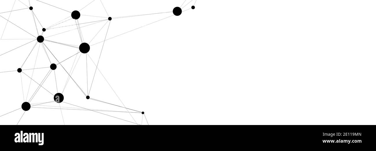 Abstrakt polygonal mit verbindenden Punkten und Linien. Stockfoto