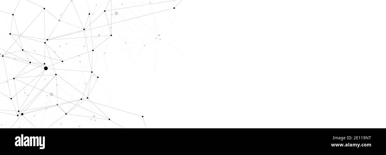 Abstrakt polygonal mit verbindenden Punkten und Linien. Stockfoto