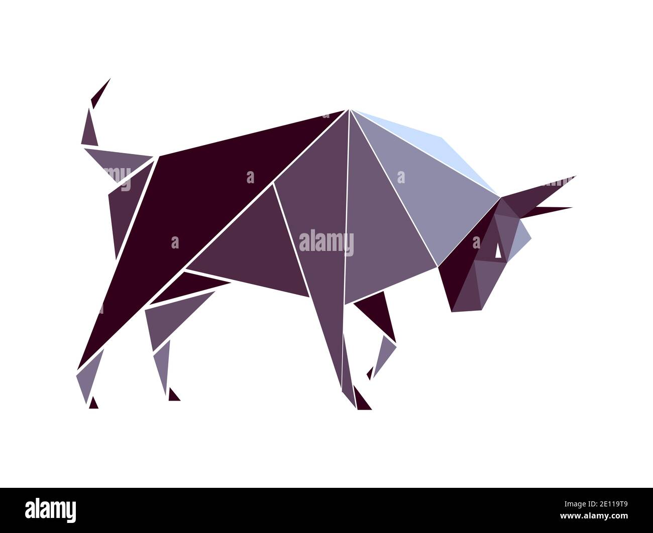 Vector Bulle im Low-Poly-Stil Stock Vektor