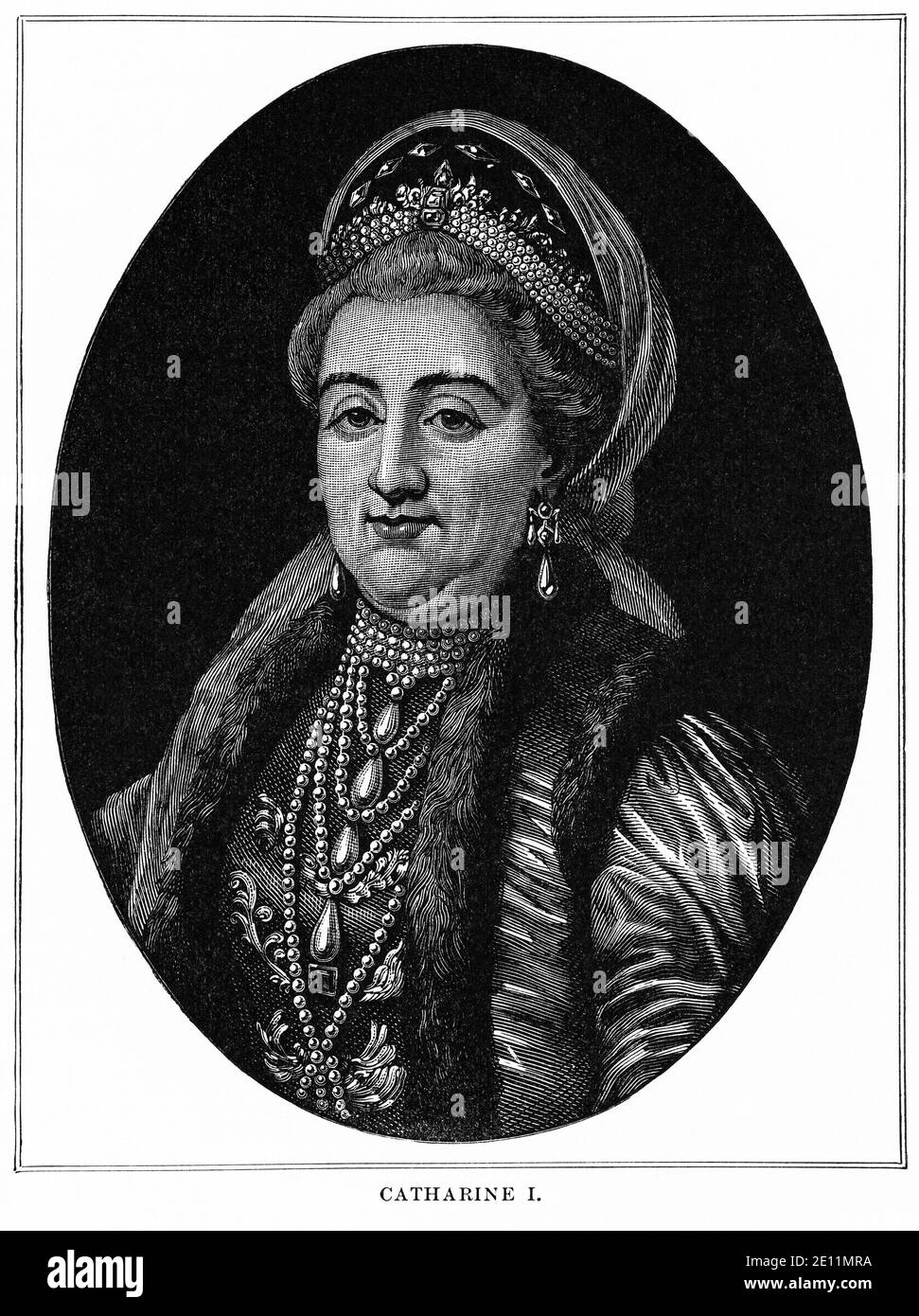 Catharine (Catherine) I, Illustration, Ridpath's History of the World, Band III, von John Clark Ridpath, LL. D., Merrill & Baker Publishers, New York, 1897 Stockfoto