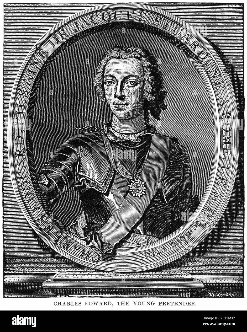 Charles Edward, The Young Pretender, Illustration, Ridpath's History of the World, Band III, von John Clark Ridpath, LL. D., Merrill & Baker Publishers, New York, 1897 Stockfoto