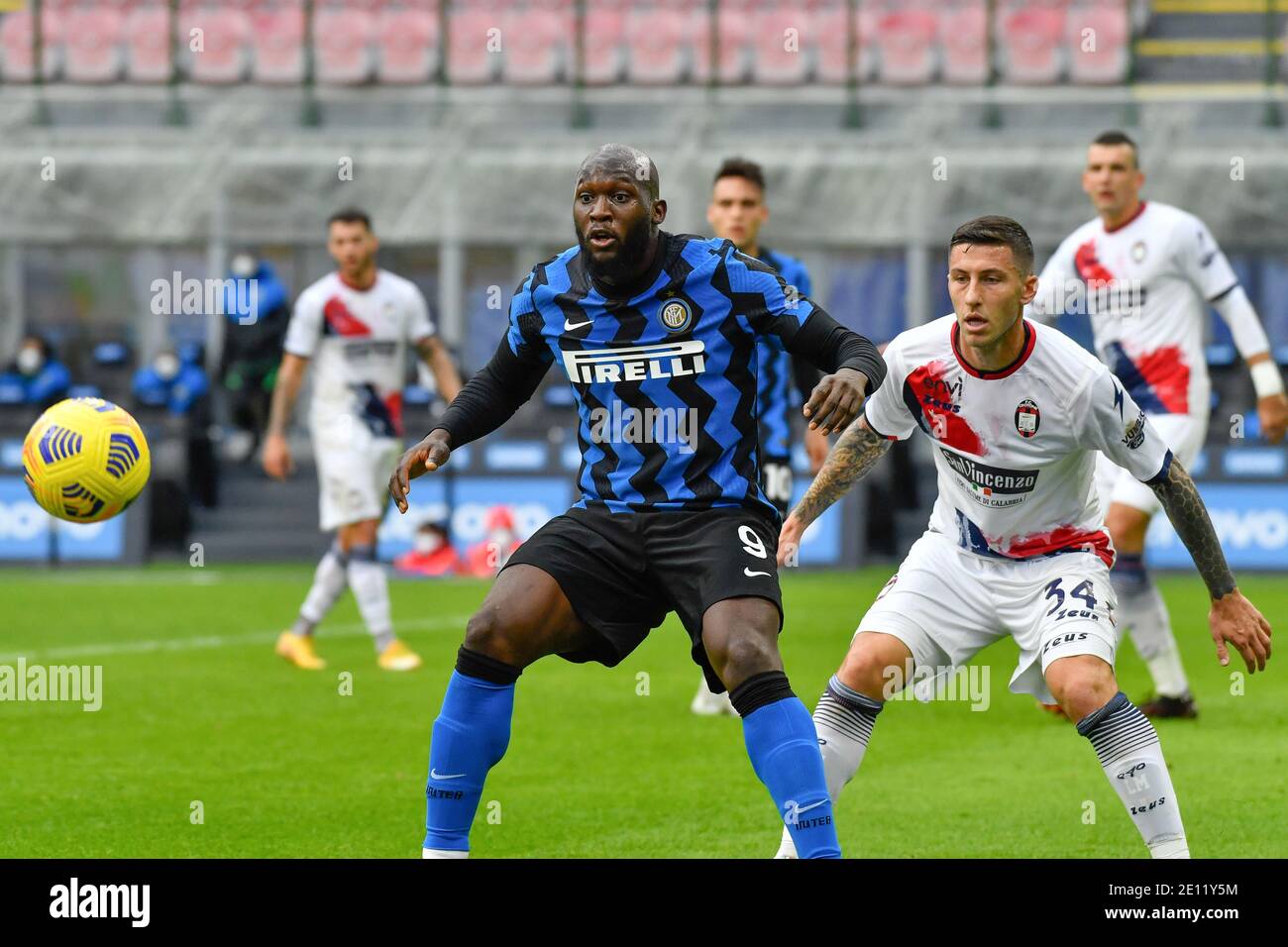 Mailand, Italien. Januar 2021. Romelu Lukaku (9) vom FC Internazionale gesehen während der Serie A Tim Match zwischen FC Internazionale und FC Crotone im San Siro in Mailand. (Foto Kredit: Gonzales Foto/Alamy Live News Stockfoto