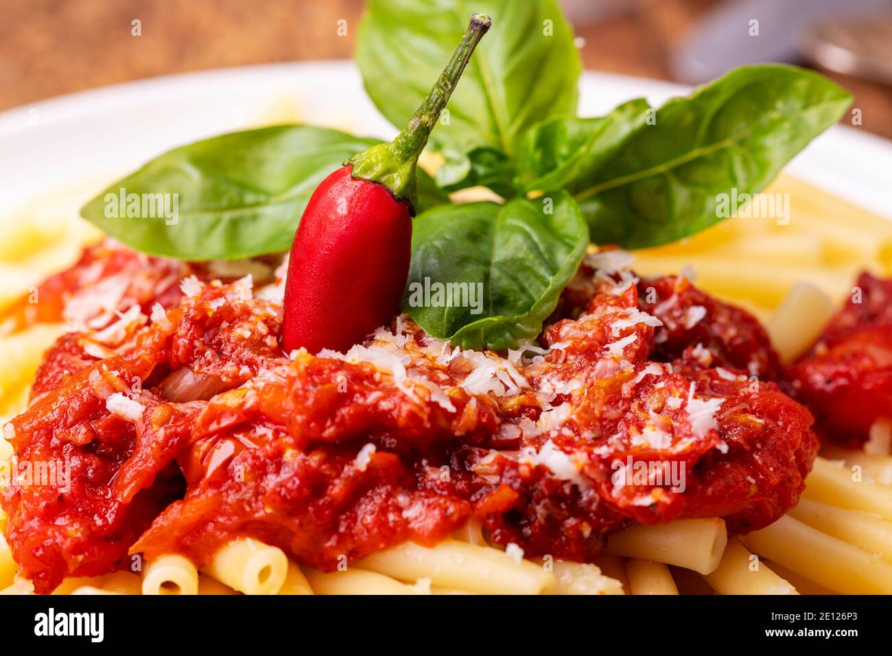 Rigatoni-Nudeln Stockfoto