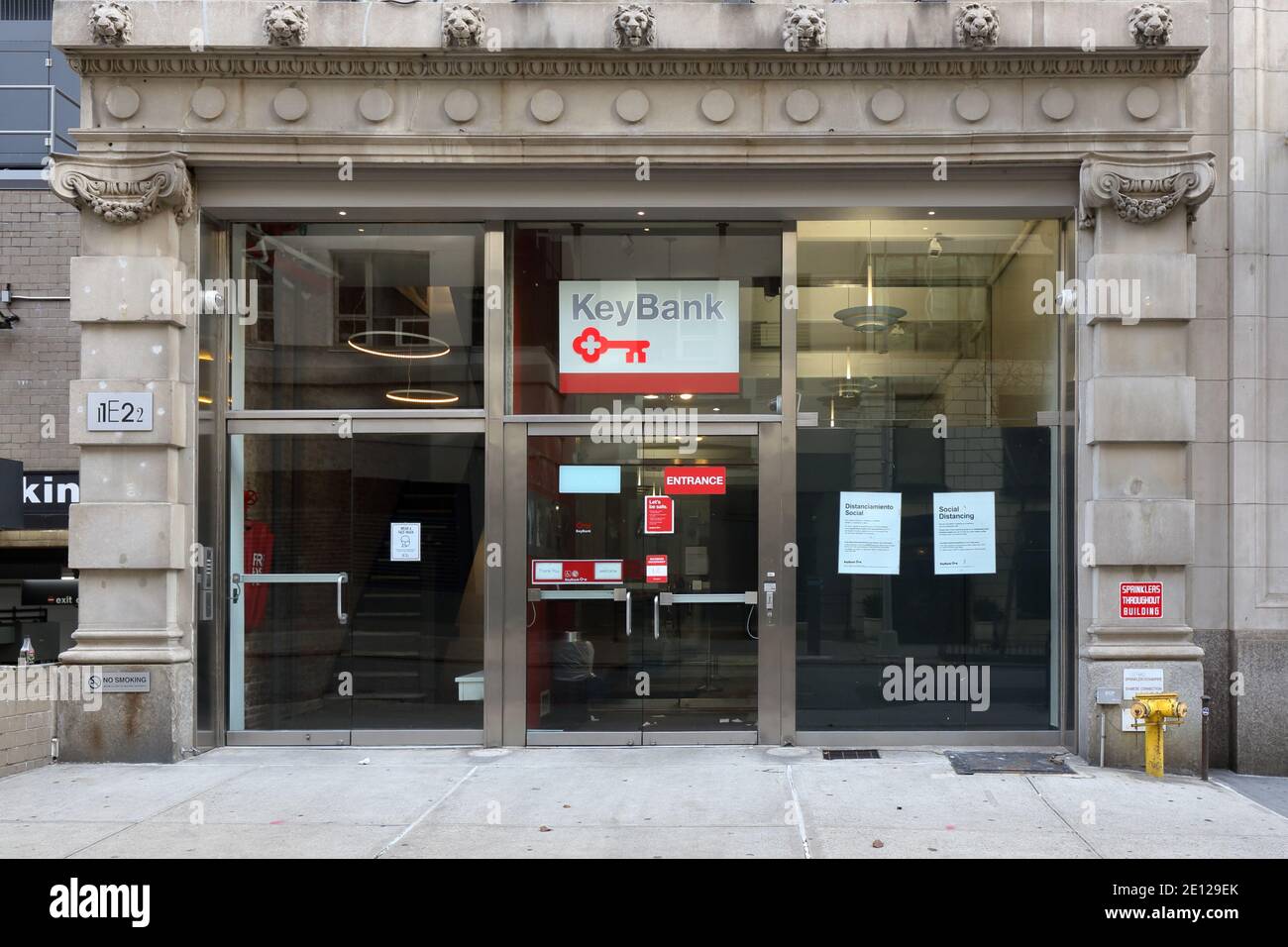 Key Bank, 11 E 22. St, New York, NYC Foto von einer Bankfiliale im Flatiron-Viertel von Manhattan. Stockfoto