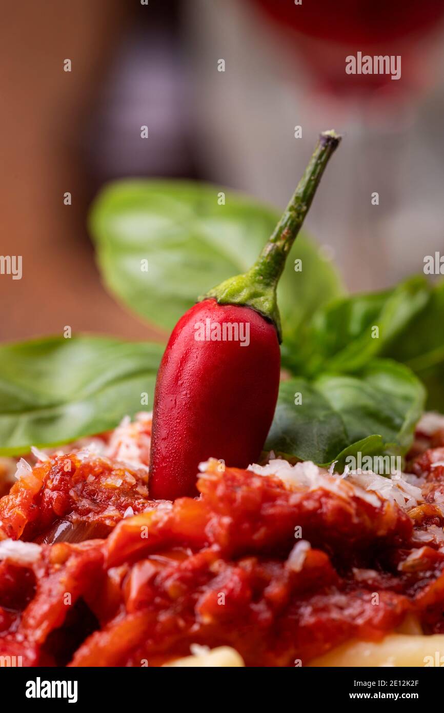 Chili-Nudeln Stockfoto