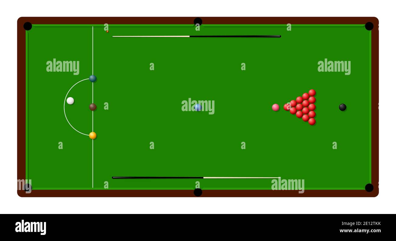 Billardtisch mit Linien und Kugeln. Sportliches Design. Snooker-Wettbewerb. Vektor Stock Vektor