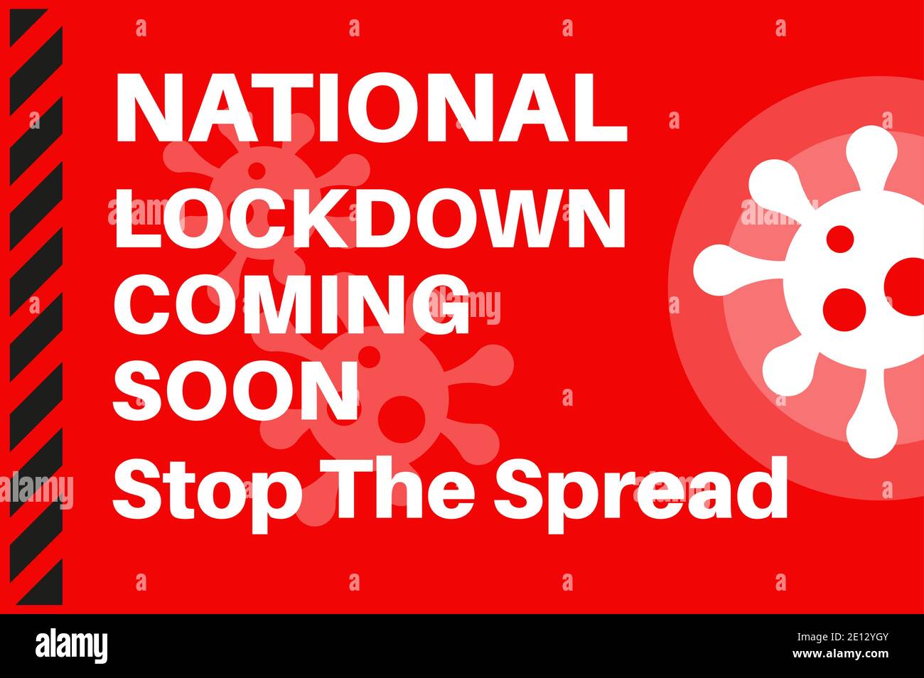 COVID-19 Virus-Pandemie hilft Leben zu retten - zu Hause bleiben - Illustration mit Virus-Logo auf rotem Hintergrund. Stock Vektor