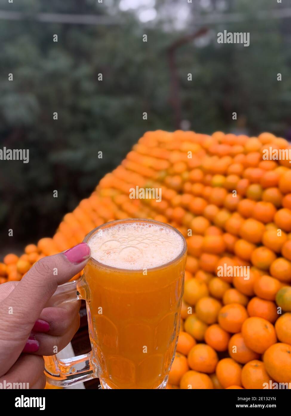 In diesem Bild Orangensaft Stockfoto