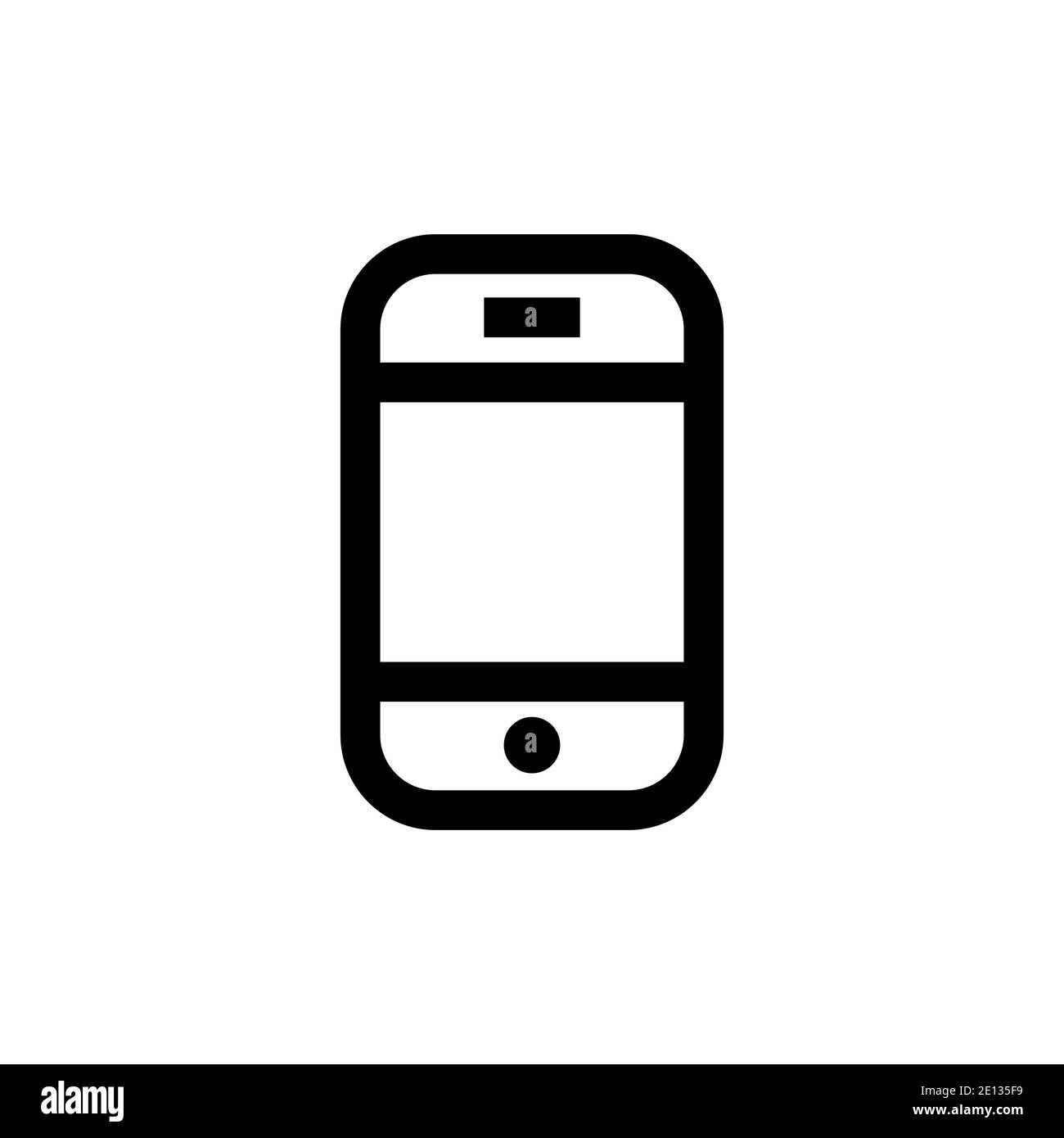 Umriss Symbol Smartphone isoliert auf weißem Hintergrund. Vektorgrafik Stock Vektor