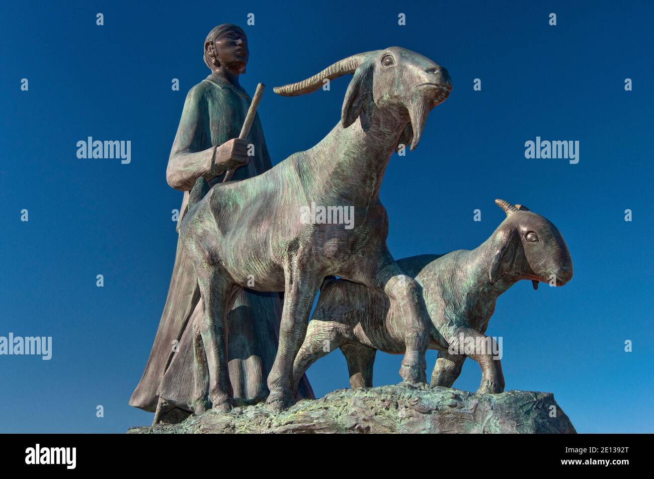 Heading Home, Bronzeskulptur von Allan Houser, Chiricahua Apache Native American, Wheelwright Museum of the American Indian, Santa Fe, New Mexico USA Stockfoto