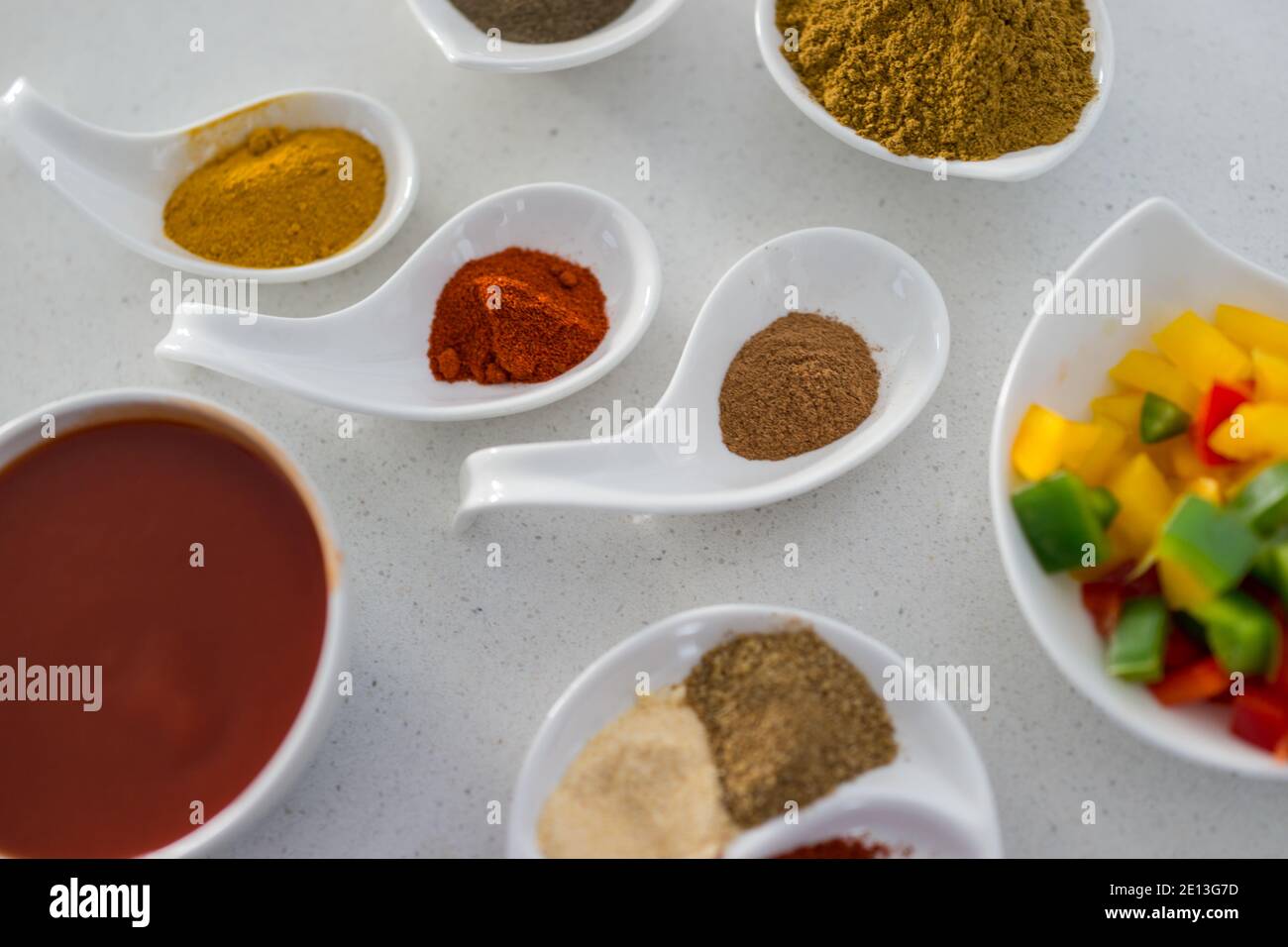 Verschiedene Sorten von Zutaten für die Zubereitung von Mittagessen Stockfoto
