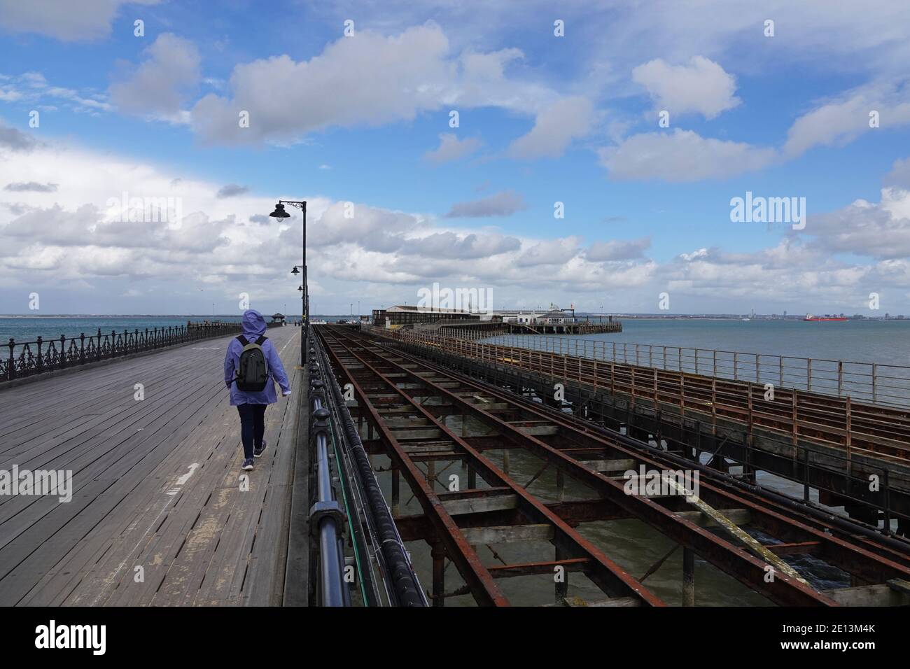 Ryde Pier auf der Isle of Wight, England, Großbritannien. Eine traditionelle, viktorianische Attraktion am Meer. Stockfoto