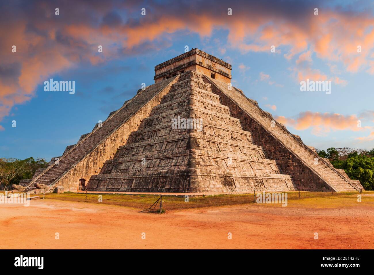 Chichen Itza, Mexiko. Tempel des Kukulcan, auch als "El Castillo bekannt. Stockfoto