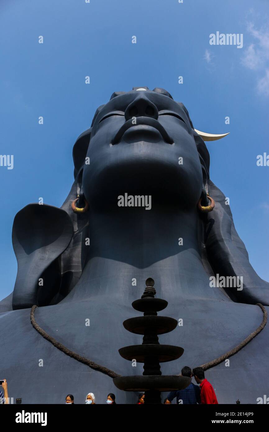 Adiyogi Lord Shiva Statue in Isha Yoga Coimbatore, Tamilnadu, Indien. Lord Siva Statue. Stockfoto