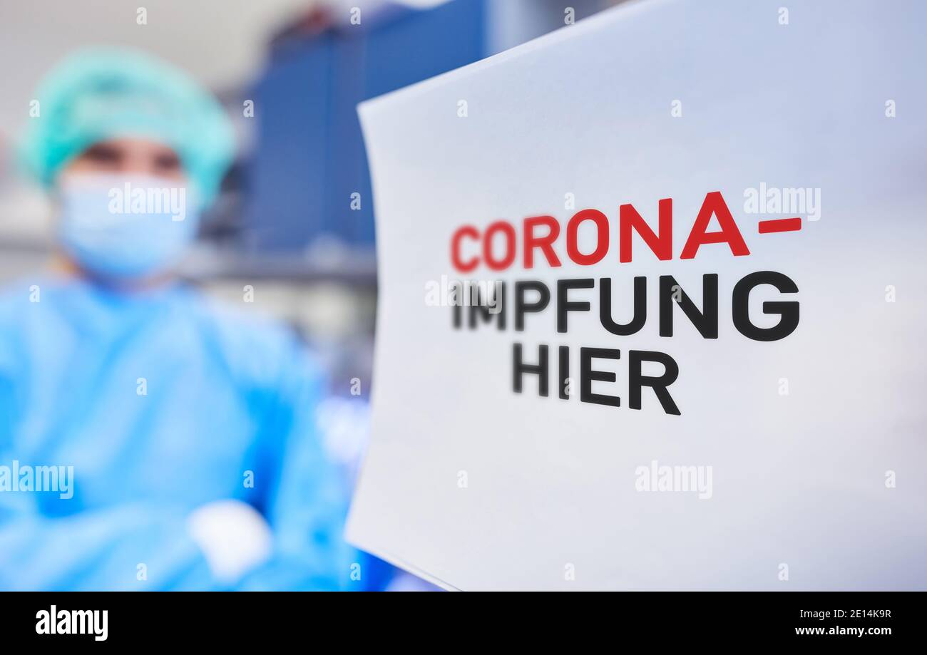 Corona Impfung hier im Impfzentrum der Gesundheit Abteilung im Falle einer Covid-19-Pandemie Stockfoto