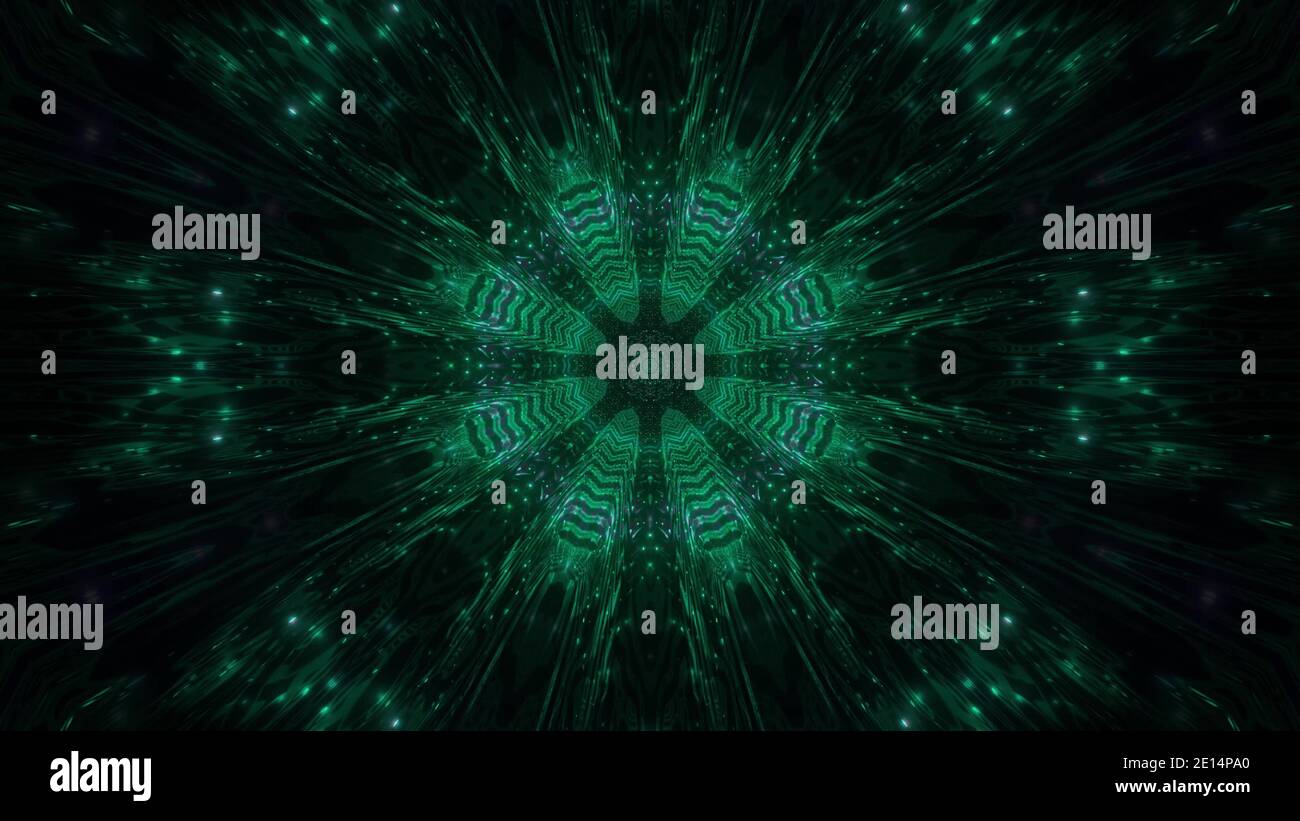 Dunkle Blume geformten Tunnel Sci-Fi-Tunnel 3d-Illustration Hintergrund Tapete Design-Grafiken Stockfoto