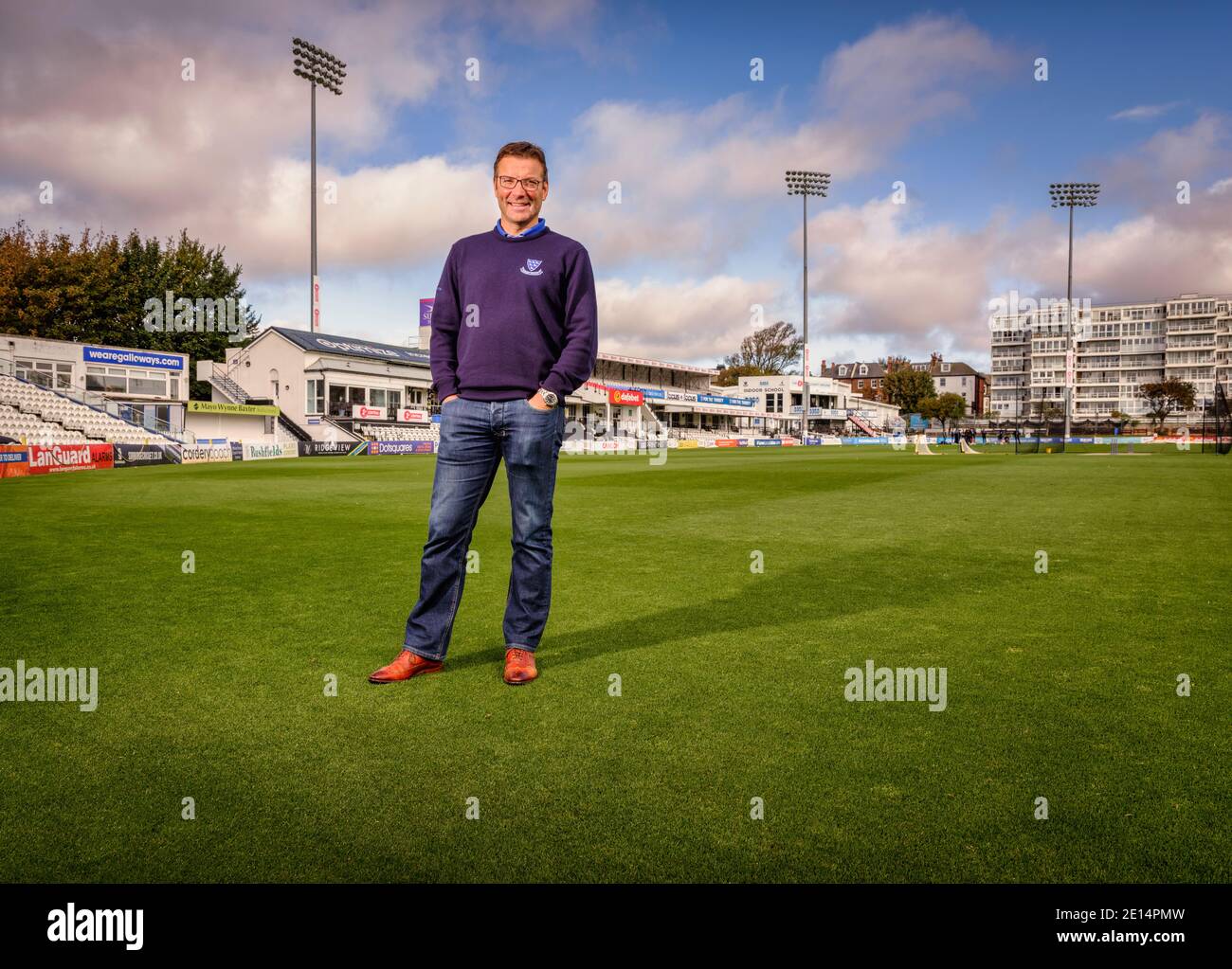 Rob Andrew CEO von Sussex County Cricket Club. Im Bild auf dem Hove Ground September 2020. Stockfoto