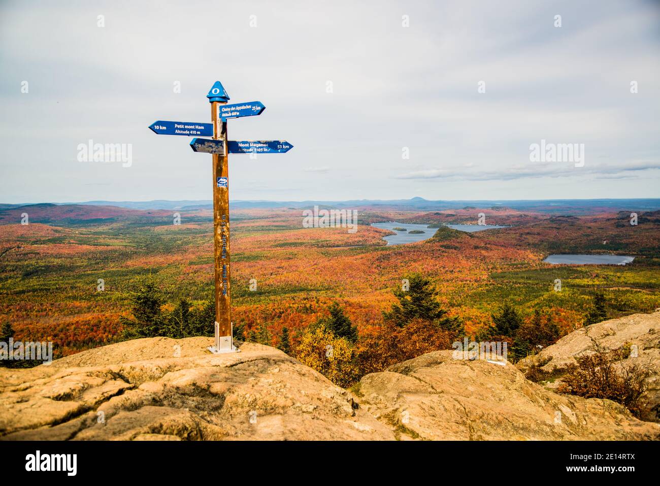 Mont Ham, Kanada - September 25 2020: Panoramablick vom Mont Ham in Quebec Kanada Stockfoto