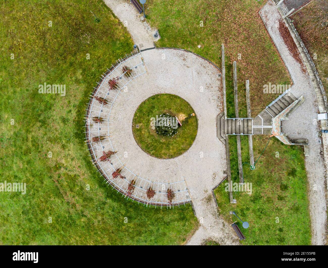 Geometrien von Natur und Mensch. Blick von oben. Stockfoto