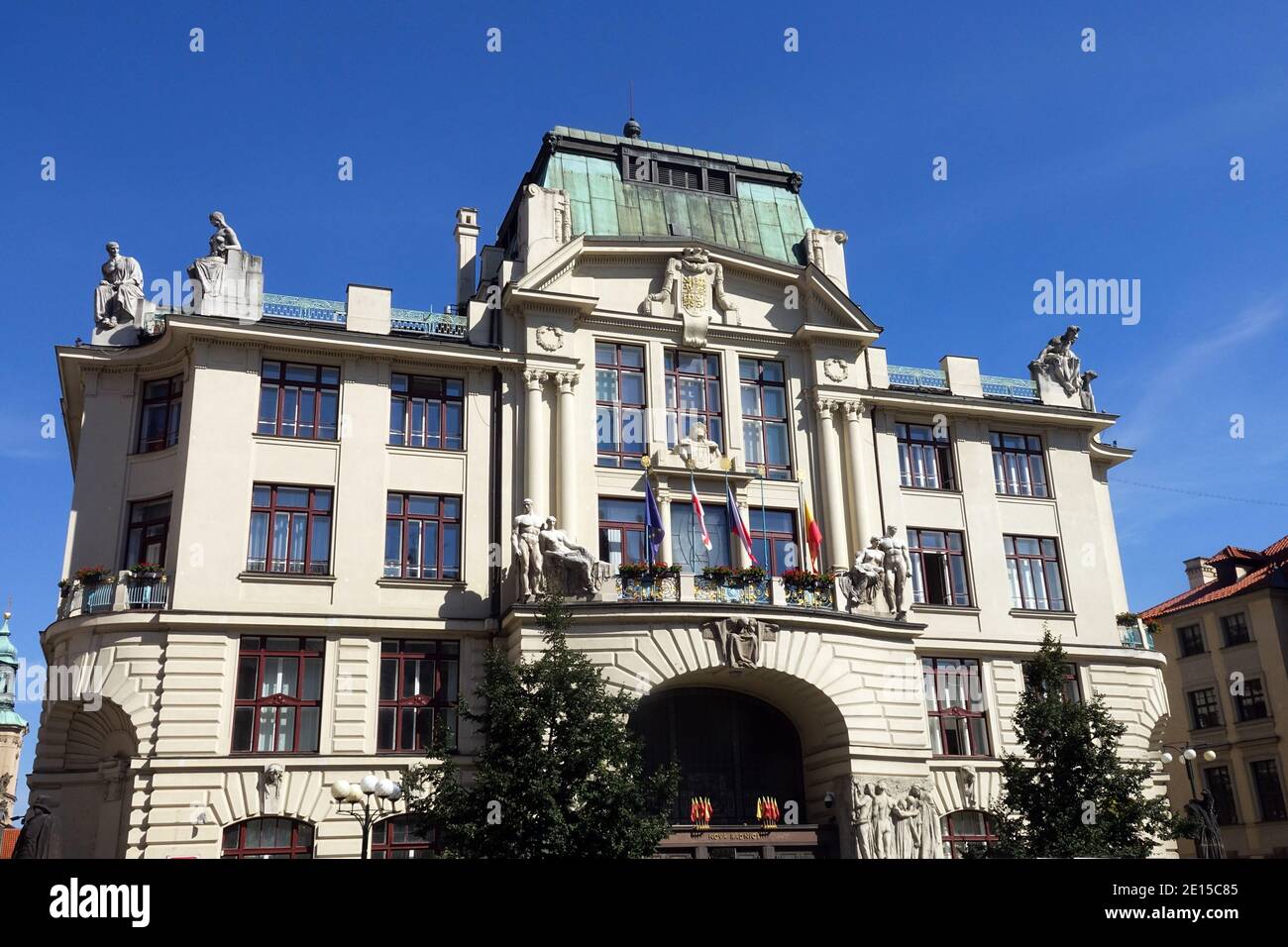 Prager Jugendstil Gebäude Neues Rathaus in der Altstadt Prag Tschechische Republik Stockfoto