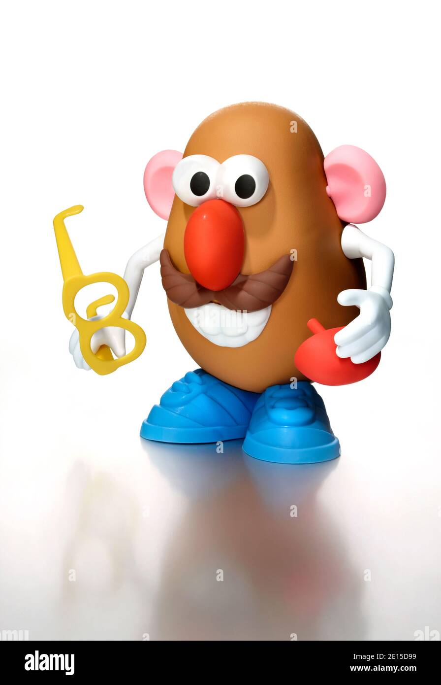 Mr. Potato Head fotografiert auf weißem Hintergrund Stockfoto