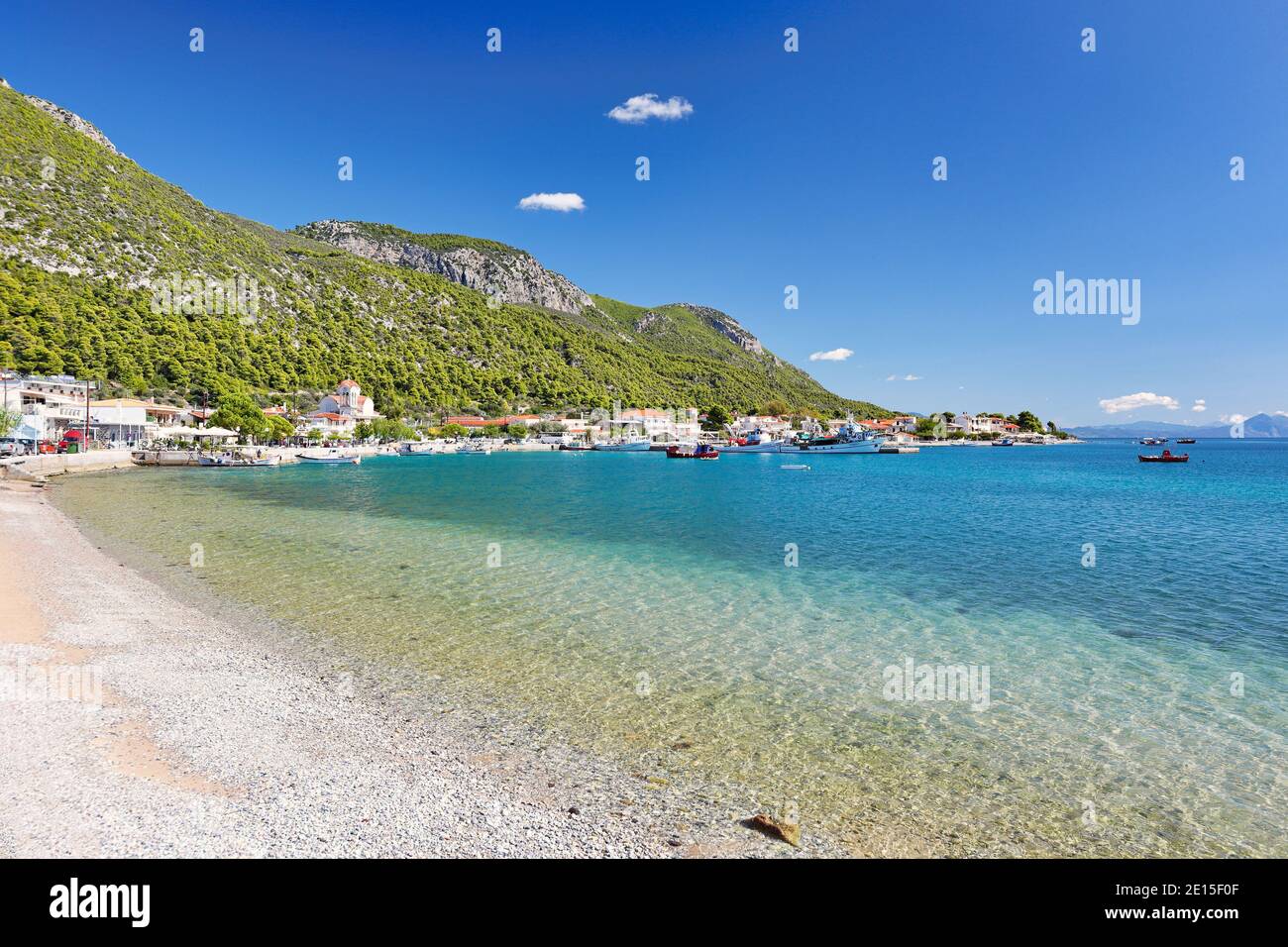 Der Strand Agios Georgios Lichada in Evia Insel, Griechenland Stockfoto