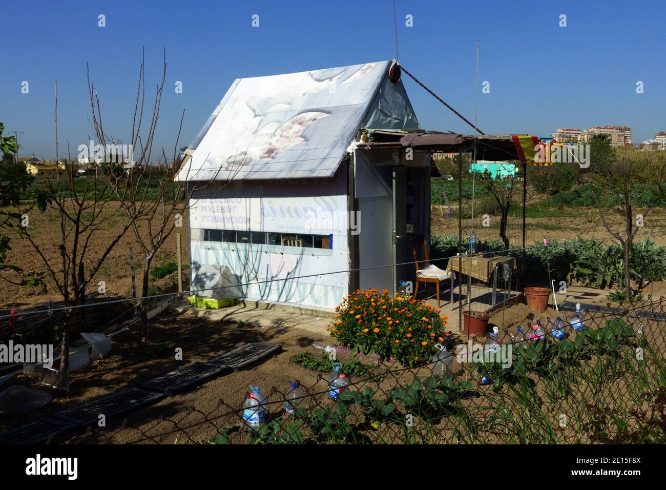 Gartenhaus Valencia Vorort Spanien Stockfoto