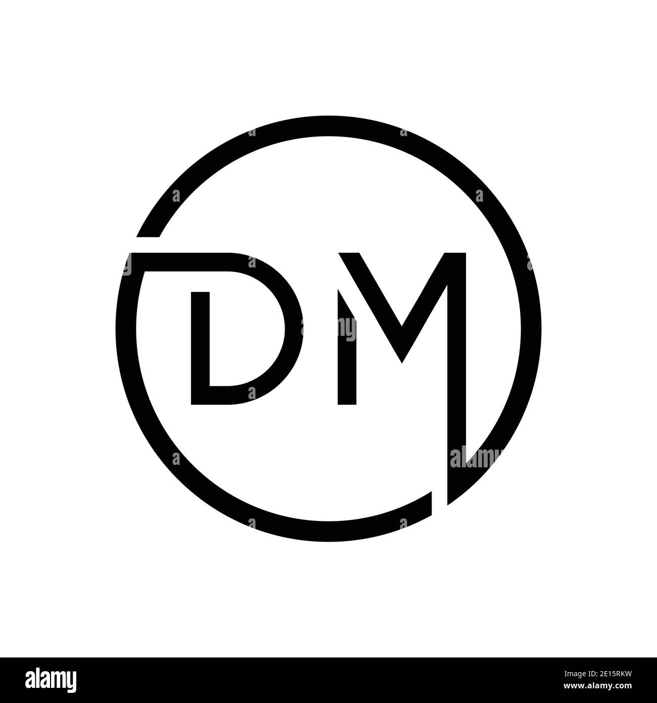 Initial DM Letter Logo Creative Typography Vektor-Vorlage. Kreativer Kreisbuchstabe DM Logo Design Stock Vektor
