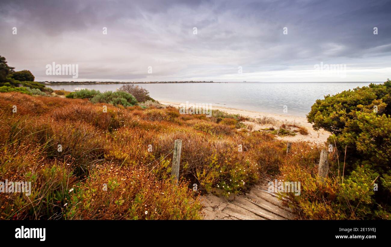 Sturmbrauen über Sultana Bay, Edithburgh, South Australia, Australien Stockfoto