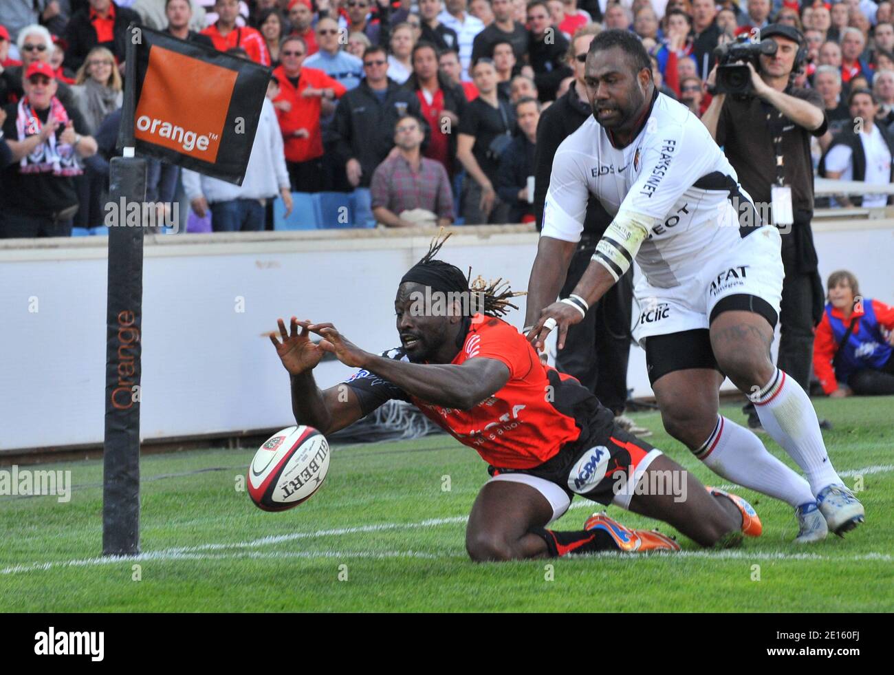 Paul Sackey beim Top 14 Rugby Spiel, SRC Toulon gegen Stade Toulousain, im Veledrome Stadium, Marseille, Frankreich, am 16. April 2011. Toulon gewann 21:9. Foto von Christian Liewig/ABACAPRESS.COM Stockfoto