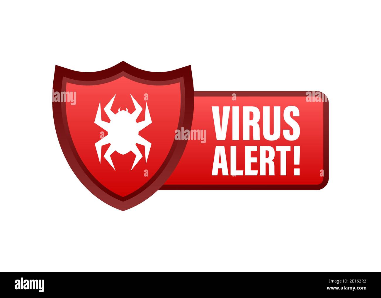 Vektorgrafik Gefahrensymbol. Virenschutz. Computervirenwarnung. Sicherheit Internet-Technologie, Daten sicher. Stock Vektor