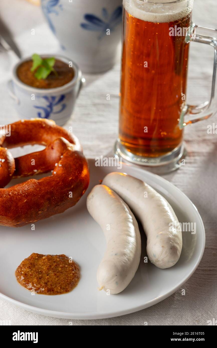 Bayerisches Weisswurst Stockfoto