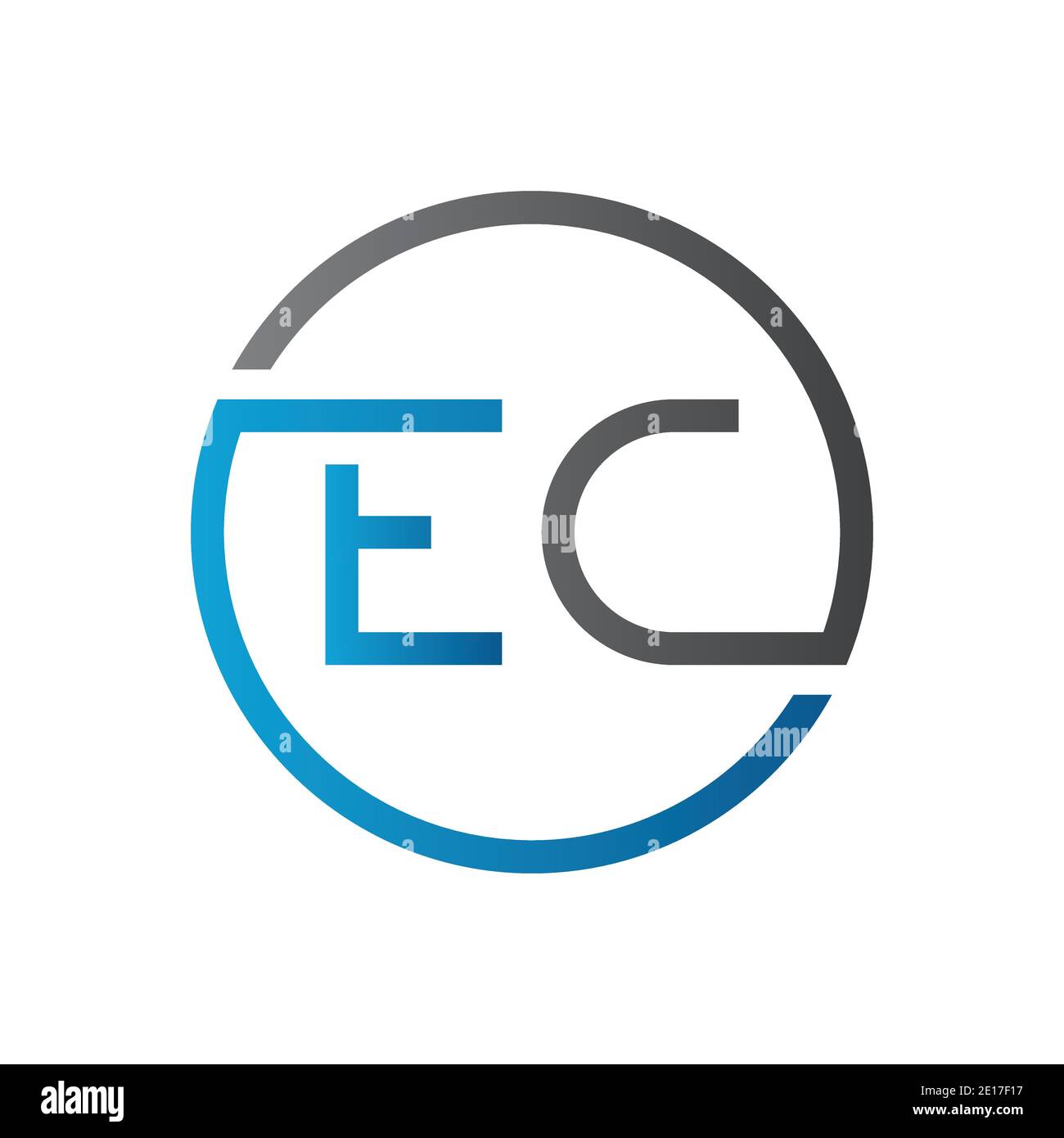 Initial EC Letter Logo Creative Typography Vektor-Vorlage. Kreativer Kreisbuchstabe EC Logo Design Stock Vektor