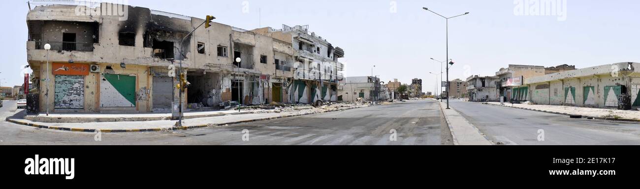 Allgemeine Ansicht der Tripoli Straße in Misrata, Libyen, am 11. Juni 2011. Foto von Lorenzo Moscia/ABACAPRESS.COM Stockfoto