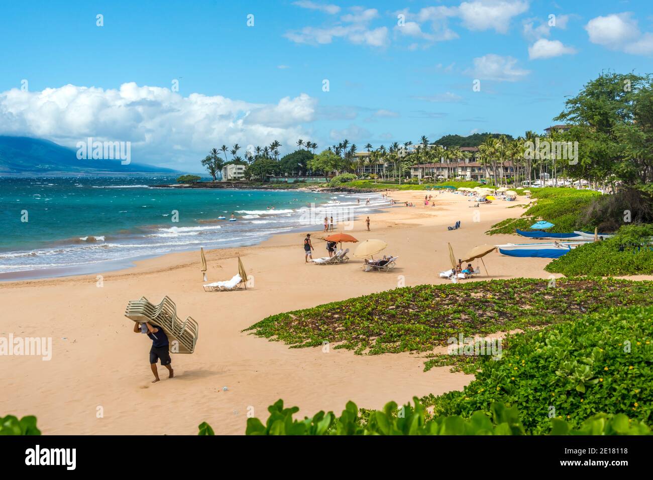 Maui, Hawaii, Wailea Beach Stockfoto