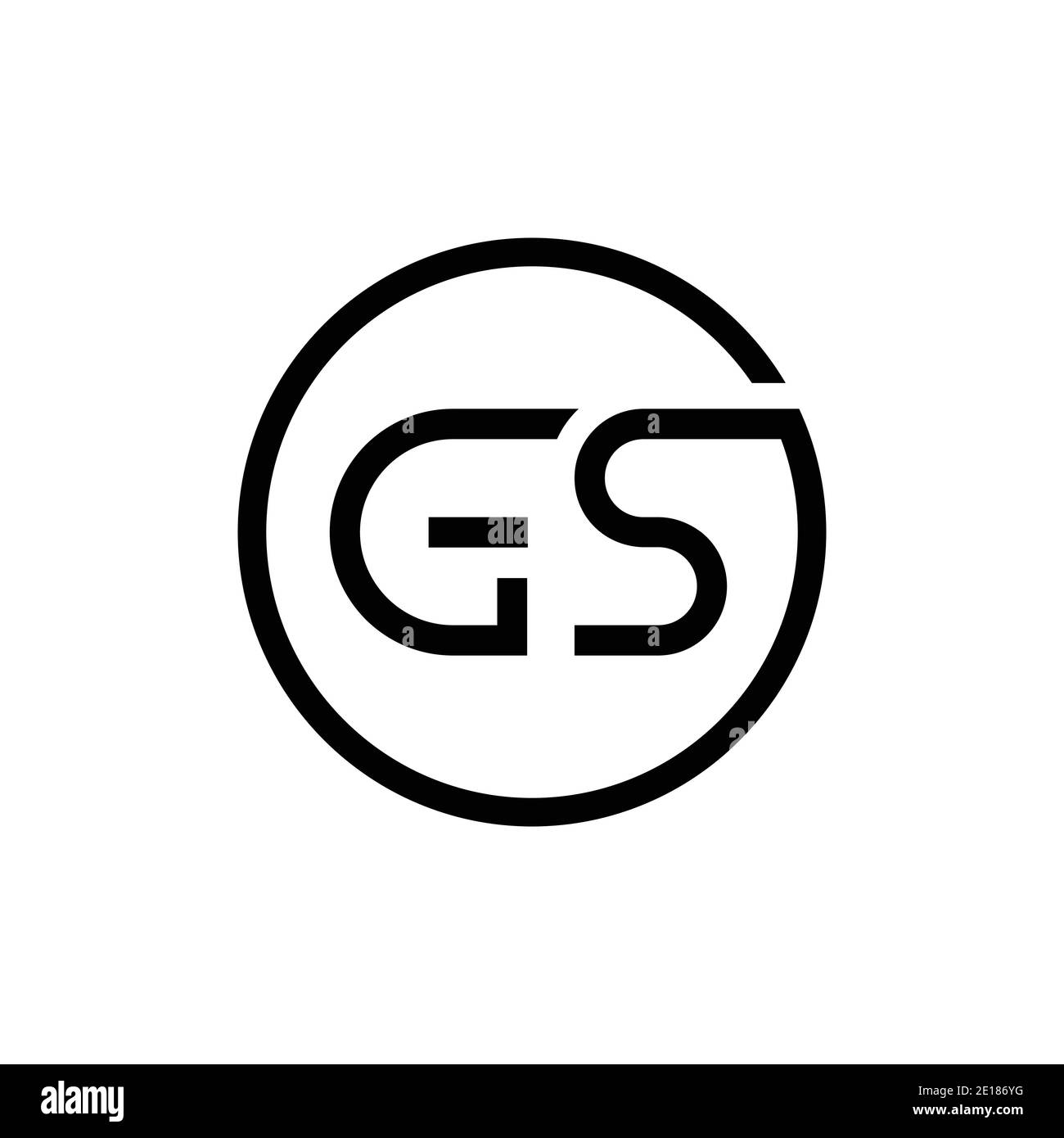 Initial Circle GS Letter Logo Creative Typography Vektor-Vorlage. Kreativer Brief GS Logo Design Stock Vektor