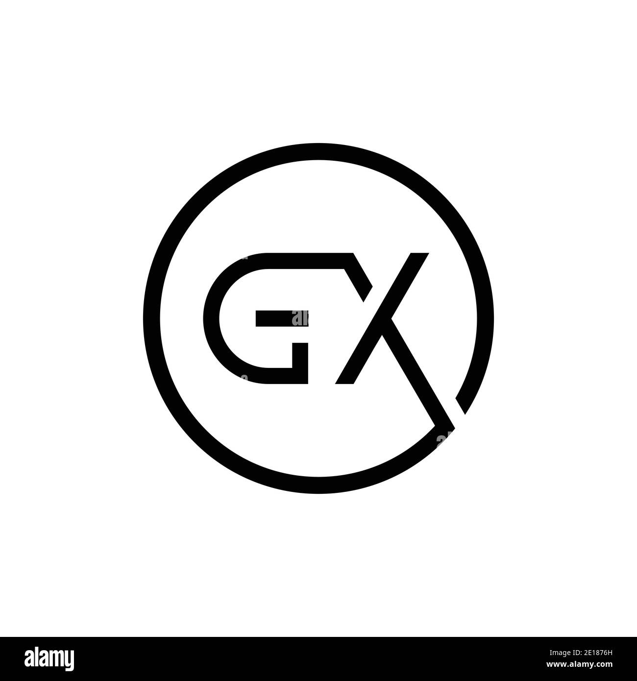 Initial Circle GX Letter Logo Creative Typography Vektor-Vorlage. Kreativer Buchstabe GX Logo Design Stock Vektor