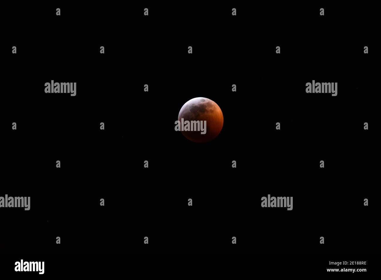 Super Blood Wolf Moon Eclipse, Indiana, 2019 Stockfoto