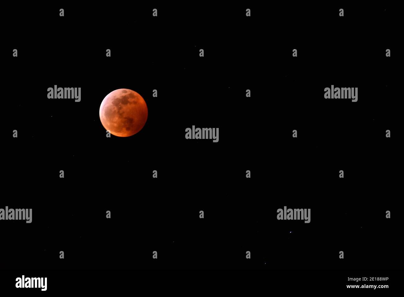 Super Blood Wolf Moon Eclipse, Indiana, 2019 Stockfoto