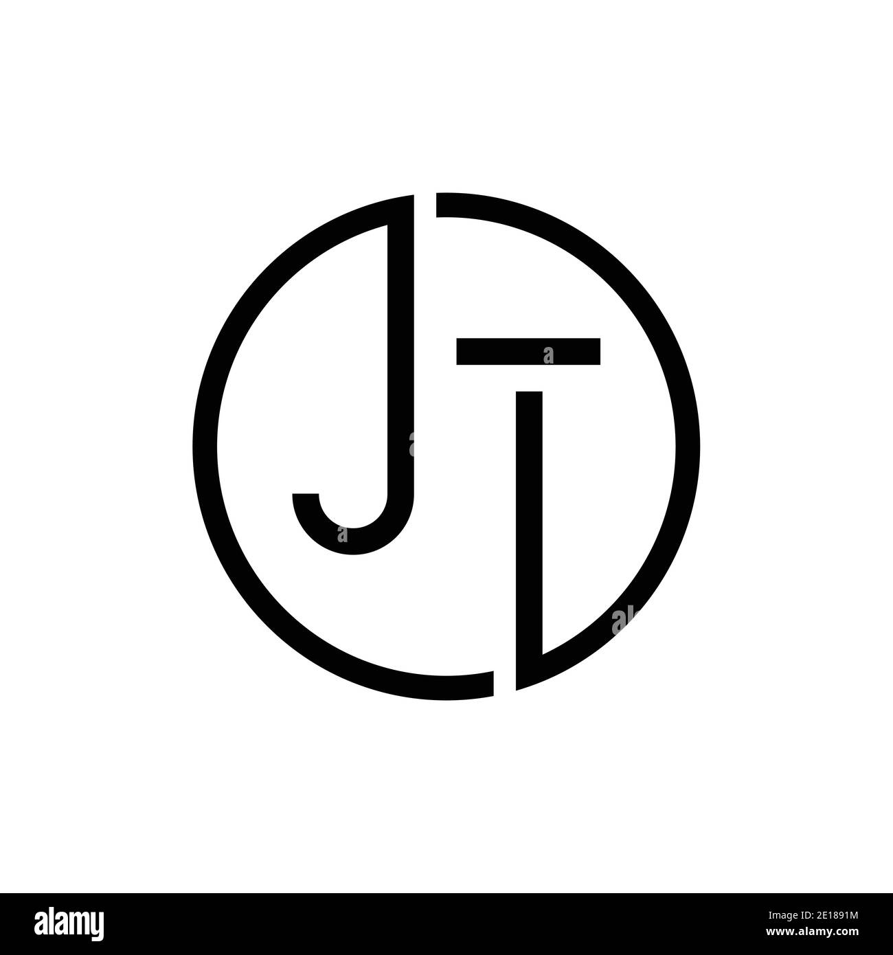 Kreativer Buchstabe JT Logo Design Vektor Vorlage. Anfangsbuchstabe des JT-Logos Stock Vektor