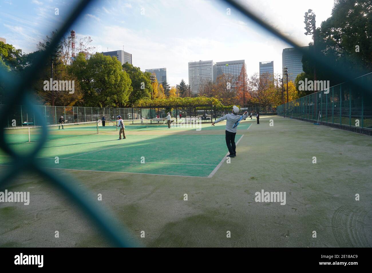 Senior Tennisspieler in Tokio Japan Stock Bild Stockfoto