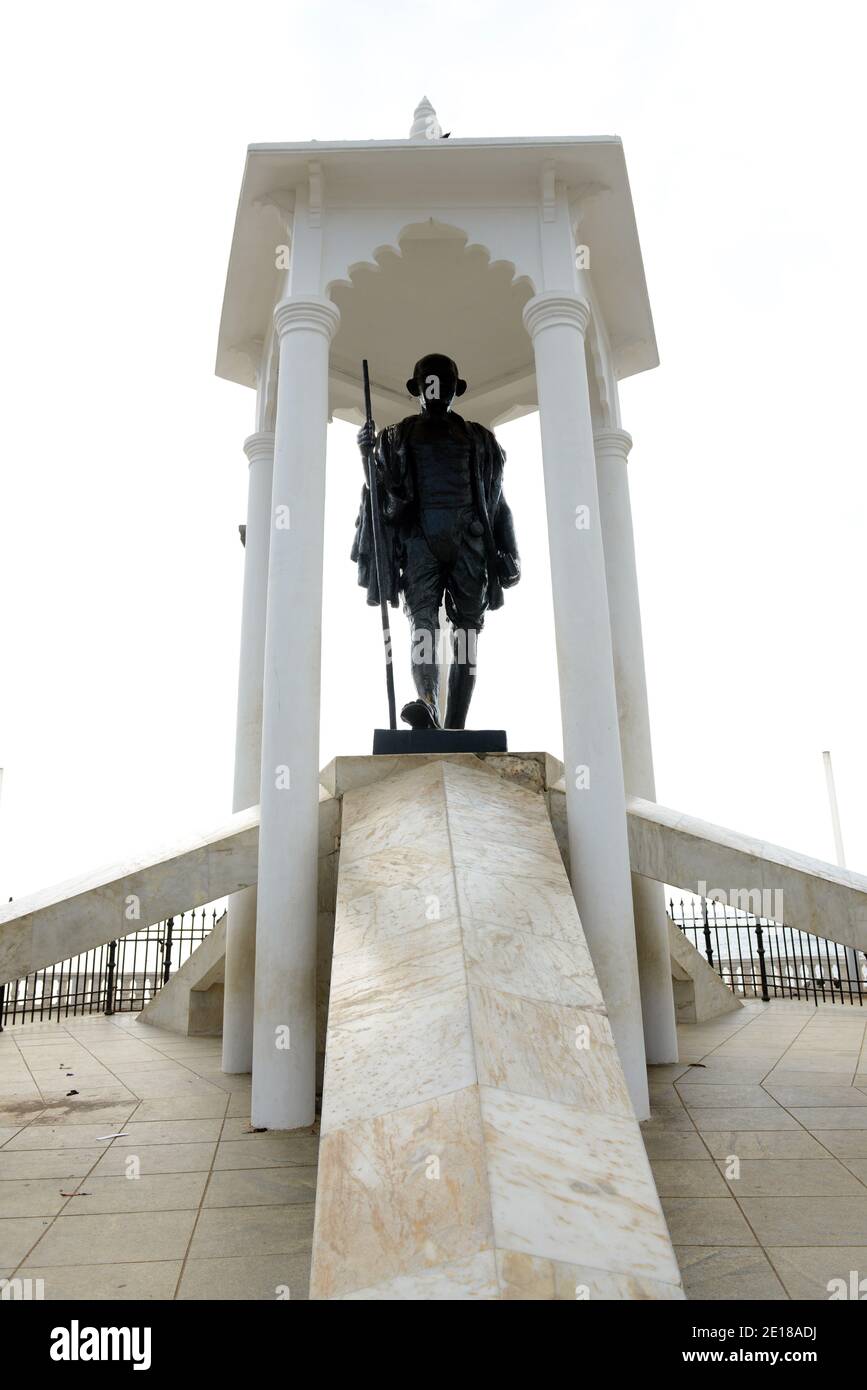 Mahatma Gandhi Statue in Pondicherry, Indien. Stockfoto