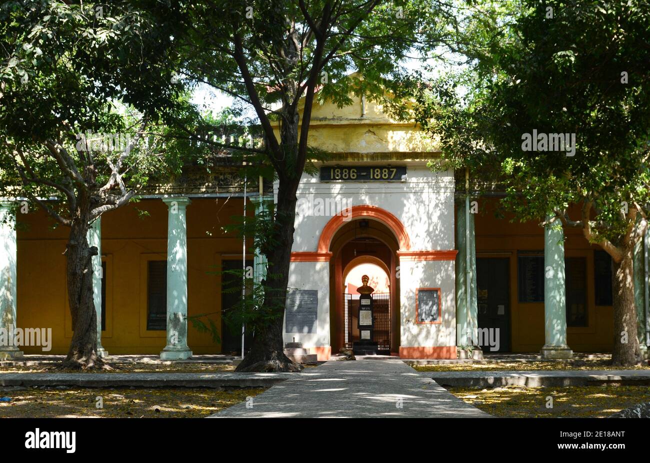 V O C Regierung höhere Sekundarschule in Pondicherry, Indien. Stockfoto