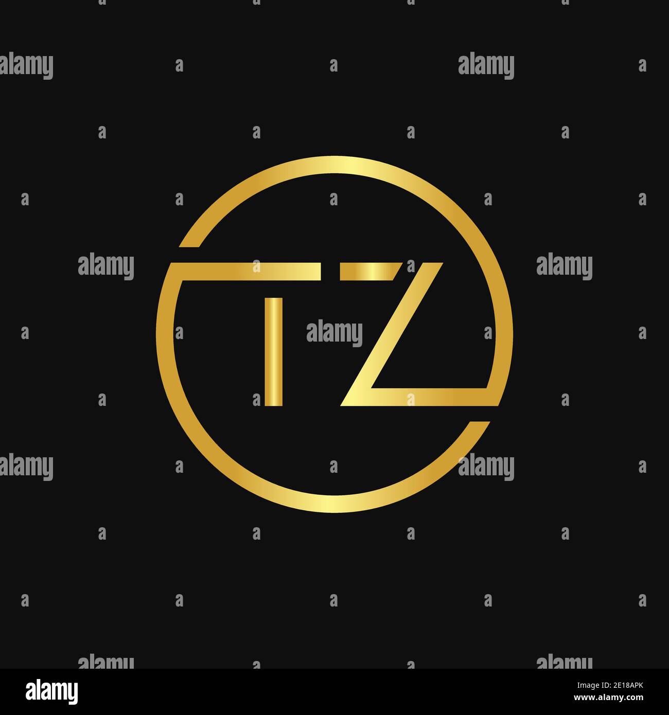 Initial Circle TZ Letter Logo Design Vektor-Vorlage. Abstrakter Buchstabe TZ Logo Design Stock Vektor