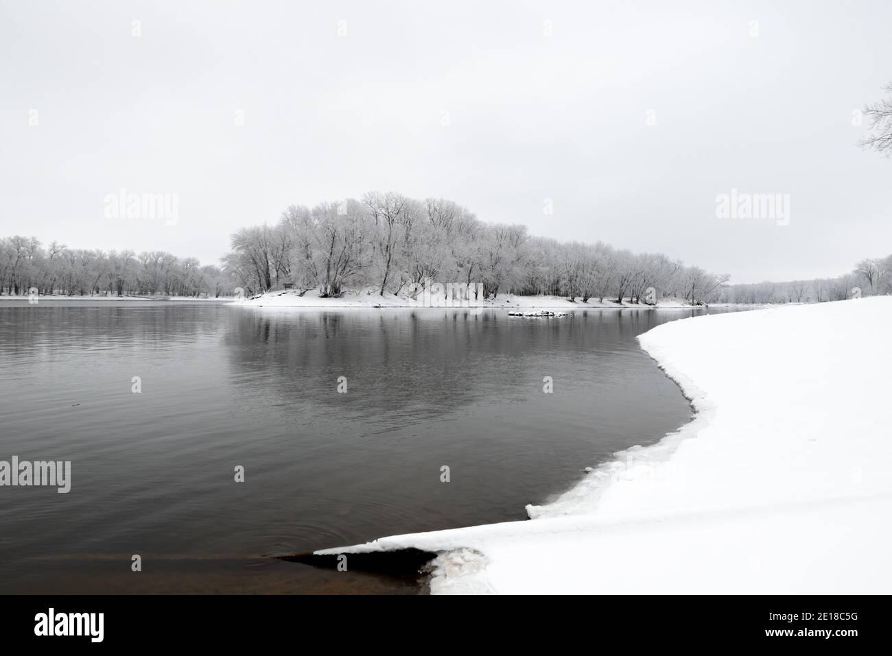 Schneefall im Hungered Rock State Park Stockfoto