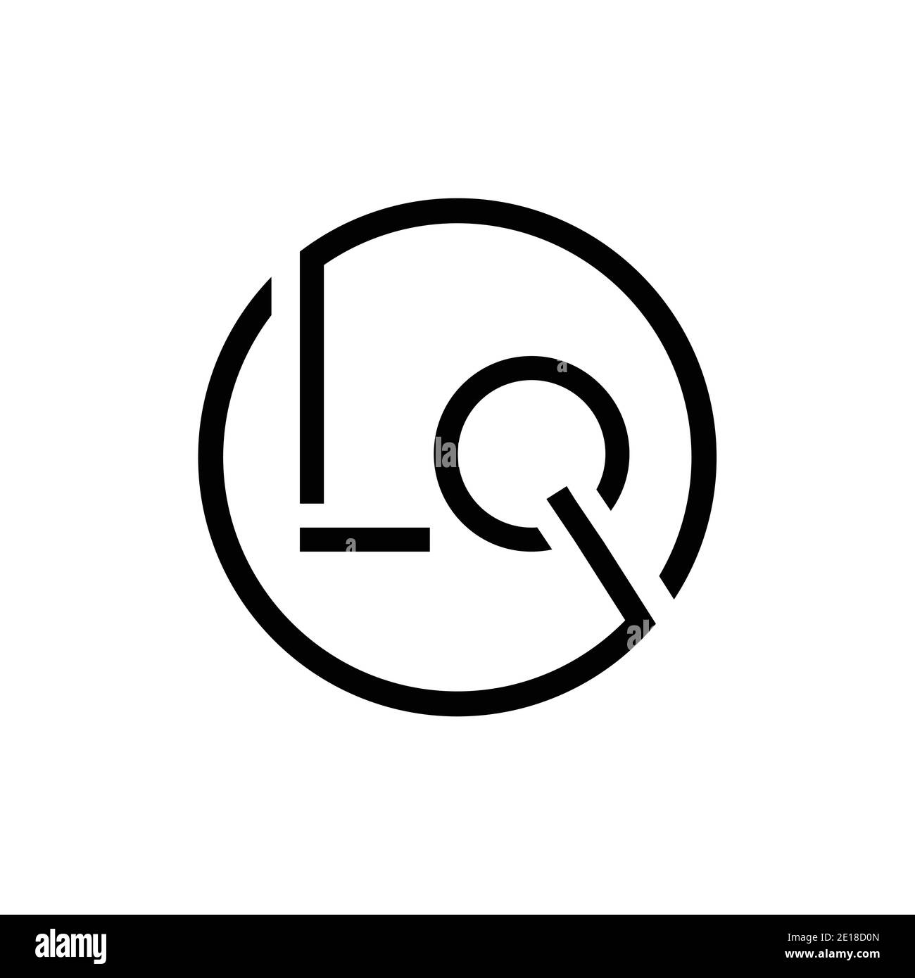 Initial Circle LQ Letter Logo Design Vektor-Vorlage. Abstrakter Buchstabe LQ Logo Design Stock Vektor