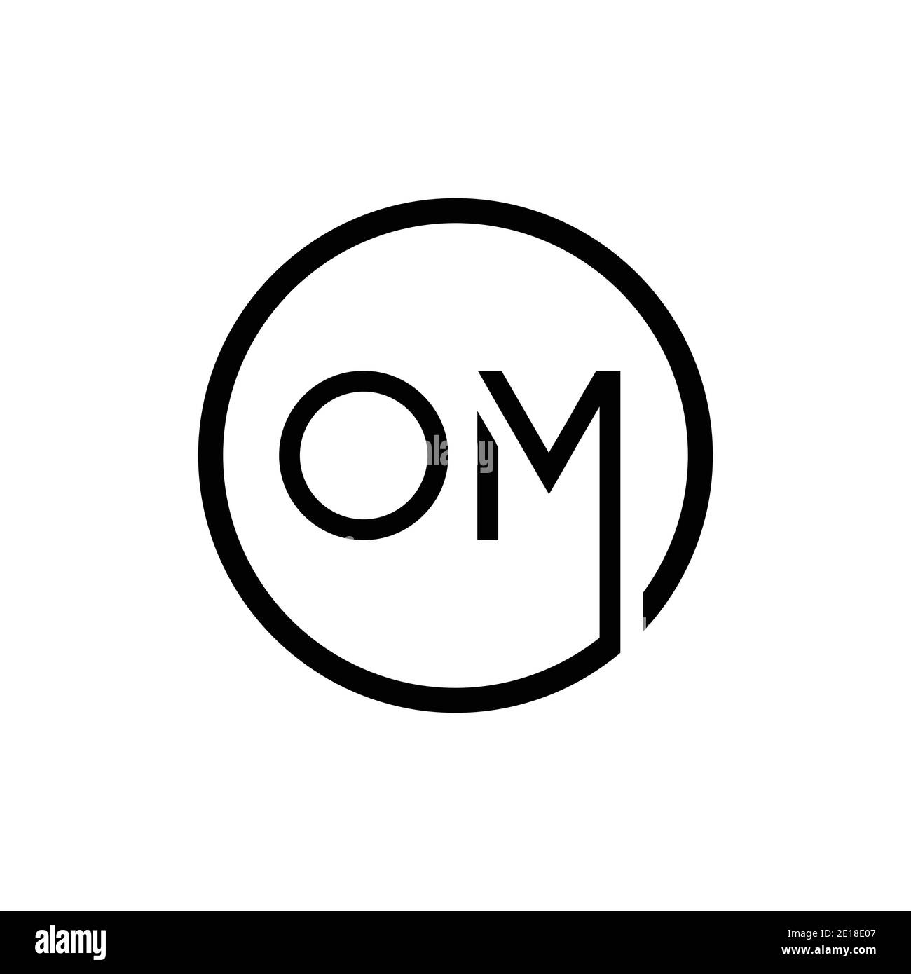 Initial Circle Letter OM Logo Design Vektor-Vorlage. Abstract Minimal OM Letter Logo Design Stock Vektor