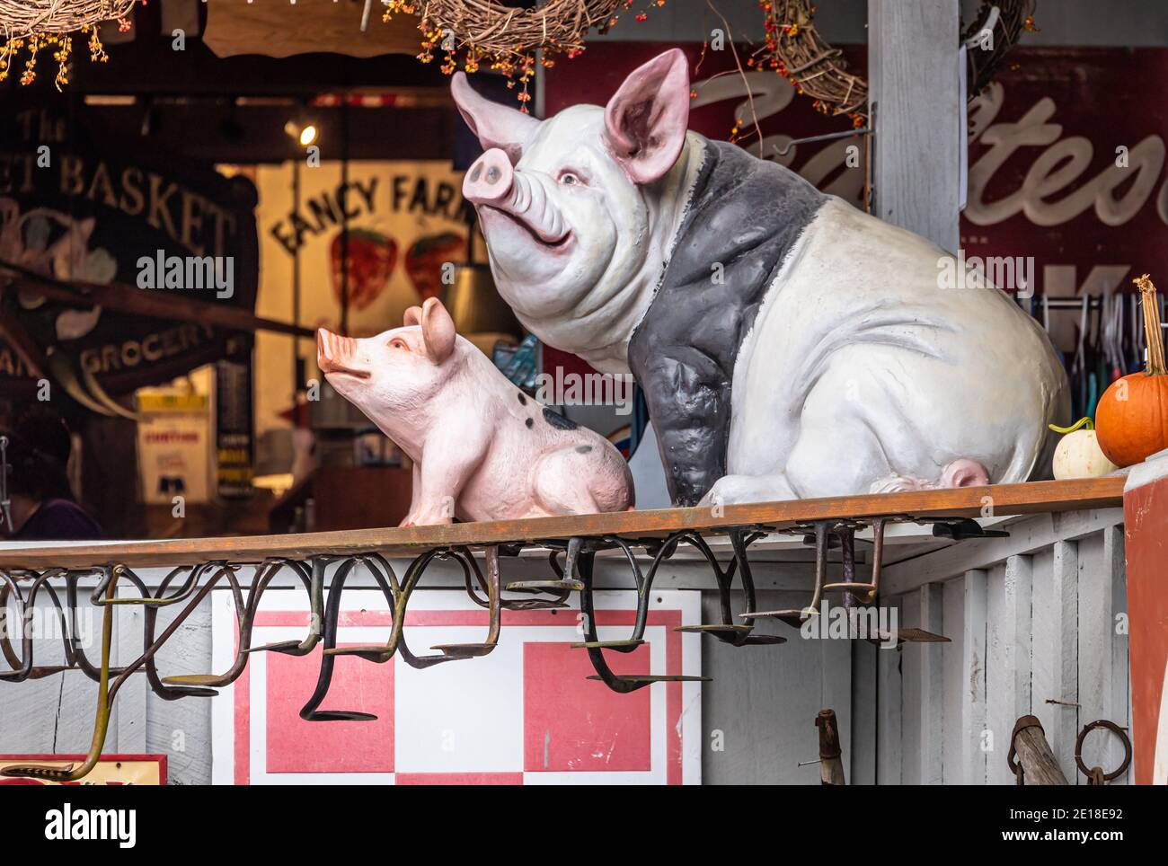 Auf der Seite Barbeque auf dem Cashiers Farmers Market in Cashiers, North Carolina. (USA) Stockfoto
